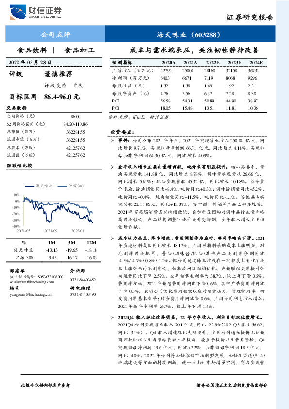 成本与需求端承压，关注韧性静待改善