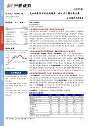 公司信息更新报告：成本端承压不改向好趋势，新技术引领电车发展