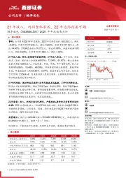 2021年年度报告点评：21年收入、利润整体承压，22年边际改善可期