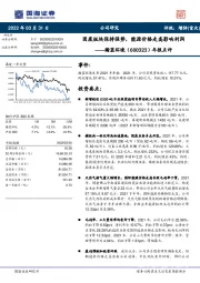 年报点评：固废板块保持强势，能源价格走高影响利润