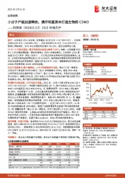 2021年报点评：小分子产能加速释放，携手明星资本打造生物药CDMO