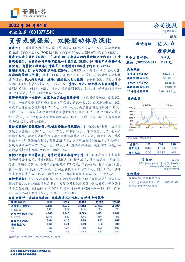 资管表现强劲，双轮驱动体系深化