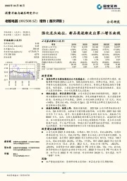 强化龙头地位，新品类逐渐走出第二增长曲线