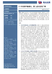 21年利润平稳增长，第二成长空间广阔