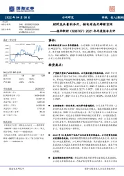 2021年年度报告点评：材料龙头量利齐升，钠电布局开辟新空间