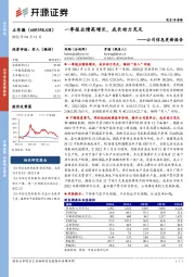 公司信息更新报告：一季报业绩高增长，成长动力充足