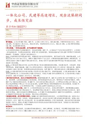 一体化公司、民建等高速增长，现金流保持同步，成长性突出