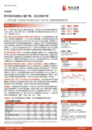 2022年1季度业绩快报点评：受市场冲击营收小幅下降，龙头优势不变