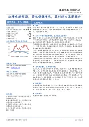 业绩略超预期,营收稳健增长,盈利能力显著提升