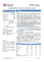 业绩超预期，积极布局新材料领域