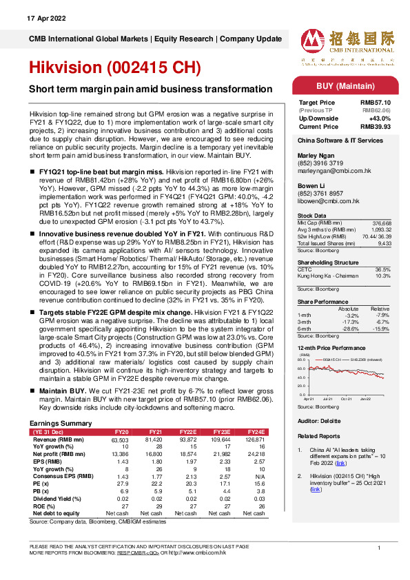 Short term margin pain amid business transformation