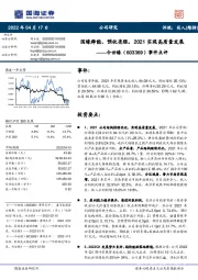 事件点评:国缘释能,预收亮眼,2021实现高质量发展