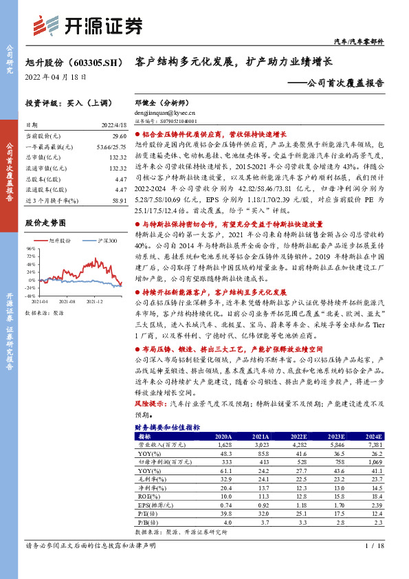 公司首次覆盖报告：客户结构多元化发展，扩产助力业绩增长