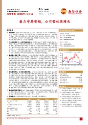 着力布局营销,公司营收高增长