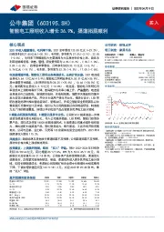 智能电工照明收入增长36.9%，渠道拓展顺利