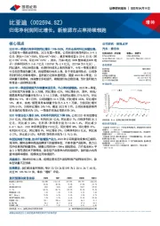 归母净利润同比增长,新能源市占率持续领跑