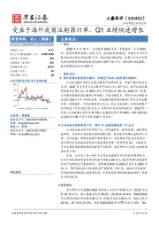 受益于海外疫苗注射器订单，Q1业绩快速增长