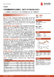 2021年年报及2022年一季报点评:农药销量提高带动业绩增长,稳步扩充产能加强公司实力