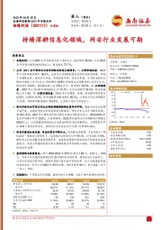 持续深耕信息化领域，网安行业发展可期