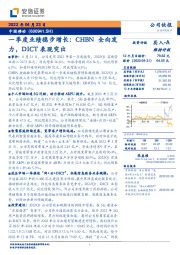 一季度业绩稳步增长:CHBN全向发力,DICT表现突出