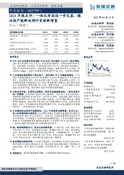 2021年报点评：一体化布局进一步完善，镍冶炼产能释放预计贡献新增量