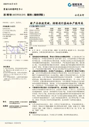 新产品快速突破，持续进行基地和产能布局