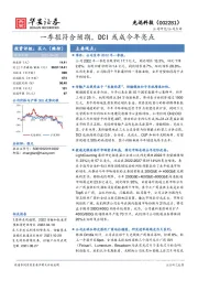 一季报符合预期,DCI或成今年亮点