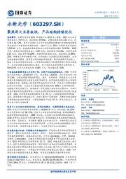 聚焦两大业务板块,产品结构持续优化