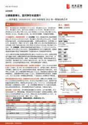 2021年年报及2022年一季报业绩点评:业绩稳健增长,盈利弹性有望提升