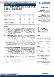 2022Q1业绩不及预期，2022Q2起芯片问题逐步解决，储能增长亮眼