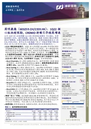 1Q22核心板块超预期,CRDMO持续引导超高增速
