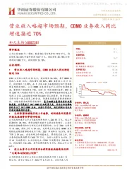 营业收入略超市场预期,CDMO业务收入同比增速接近70%