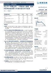 2022年一季报点评：一季度收入高增，看好水管网改造背景下水务信息化行业发展