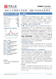 钼价上行增厚公司业绩,22Q1利润实现高增长