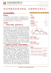 新品增量有望逐步释放，业绩弹性空间巨大