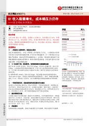 东方雨虹点评报告:Q1收入稳健增长,成本端压力仍存