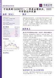 一季度业绩承压,2022年有望边际改善