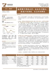 盐津铺子季报点评:成本压力缓和、渠道扩张推进,关注利润弹性