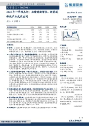 2022年一季报点评:业绩稳健增长,新赛道释放产业成长空间