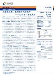 2022年一季报点评:业绩超预期,盈利能力大幅提升