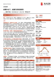 2022年一季报点评:疫情冲击下,经营仍显较强韧性