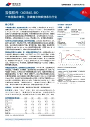 一季度稳定增长，持续整合钢铁信息化行业