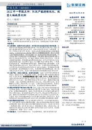 2022年一季报点评：队伍产能持续优化，投资大幅拖累利润