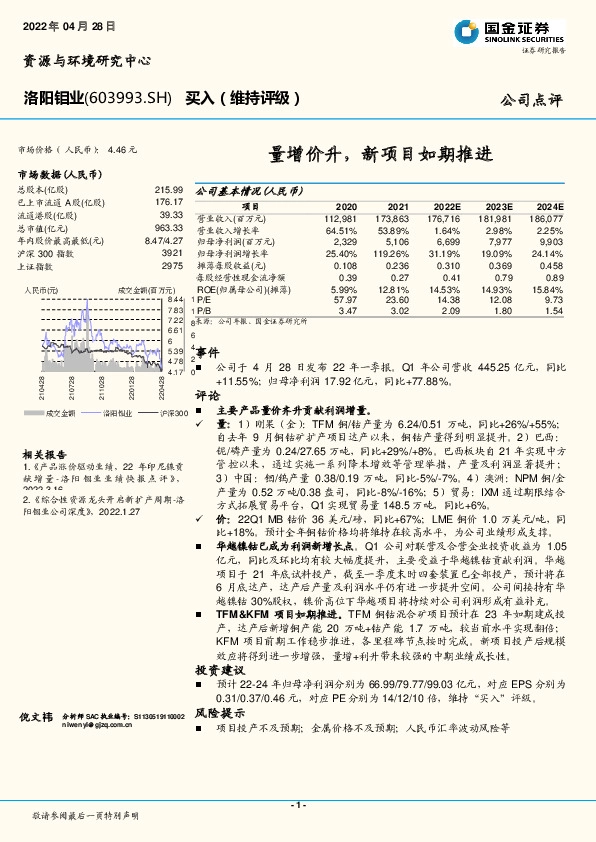 量增价升，新项目如期推进