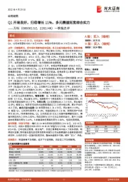 一季报点评：Q1开局良好，归母增长11%，多元赛道拓宽综合实力