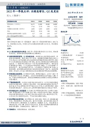 2022年一季报点评：业绩高增长，Q2或更佳