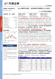 公司信息更新报告：Q1业绩同比增长，各板块新产能将助力公司成长