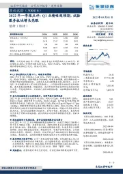 2022年一季报点评：Q1业绩略超预期，试验服务板块增长亮眼