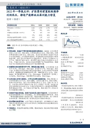 2022年一季报点评：扩张费用前置致短期净利润承压，静待产能释放后盈利能力修复