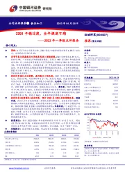 2022年一季报点评报告：22Q1平稳过渡，全年提速可期